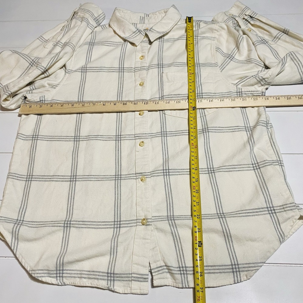 Marine Layer Women Size XL Flannel Monterey Button Up Shirt Organic Cotton - Picture 8 of 13